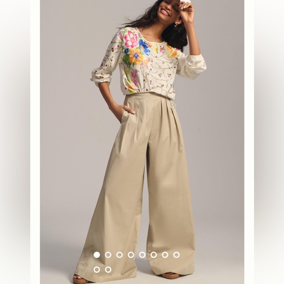 🔥SOLD🔥 Anthropologie Tiny Lori Embroidered Ivory Floral Boho Peasant Top S - Picture 5 of 11